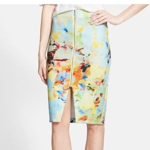 J.O.A from Nordstrom Floral pencil zipper skirt
